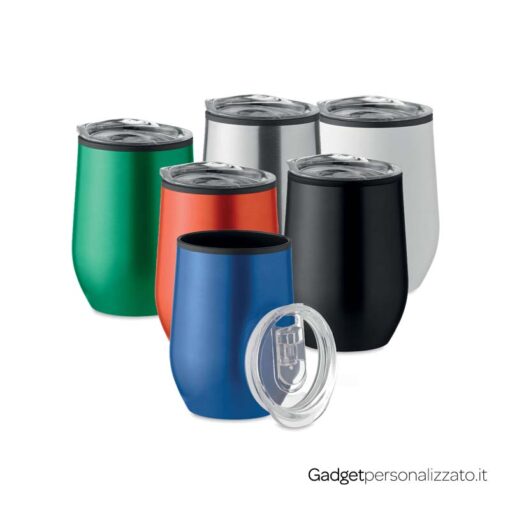 Tazza Chin Chan a doppio strato e coperchio trasparente - capacità 350 ml
