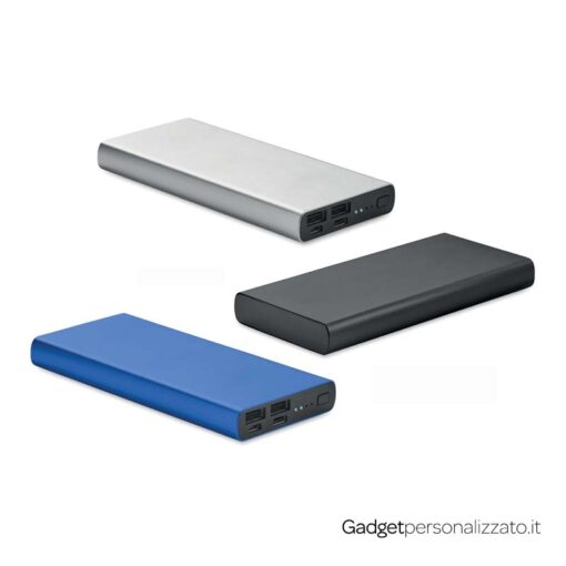 Power bank Powerflat 8C 10000 mAh in alluminio