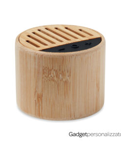Speaker wireless 5.3 Round Lux in ABS con finitura in bambù
