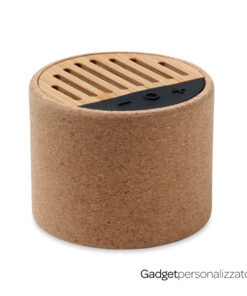 Speaker wireless 5.3 Round+ in ABS con finitura in sughero e bambù