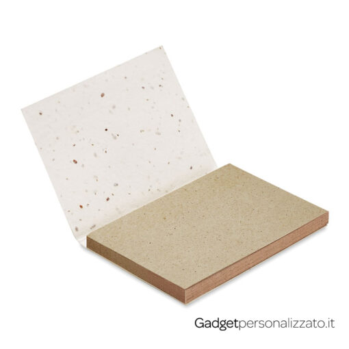 Blocco memo adesivi Grow Me con cover in carta con semi. Made in EU.