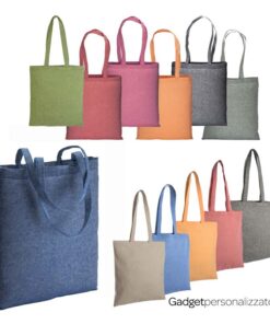 Shopper in cotone riciclato effetto melange