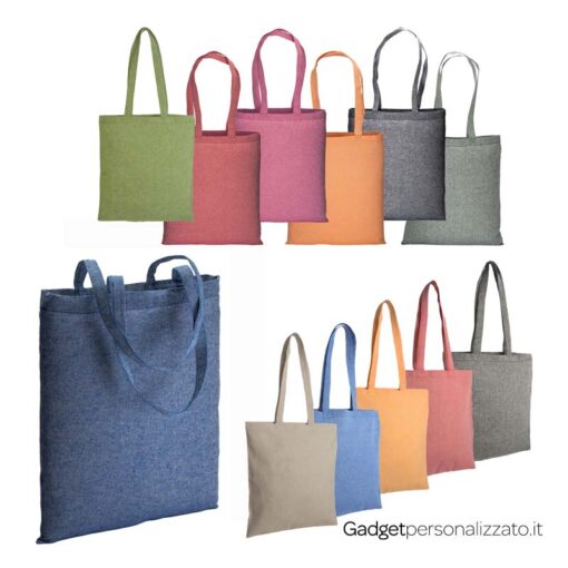 Shopper in cotone riciclato effetto melange