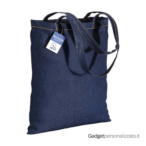 Shopper in cotone denim riciclato