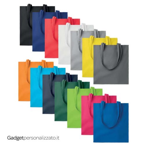 Shopper Cottonel Colour+ in cotone con manici lunghi