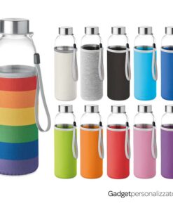 Borraccia in vetro Utah Glass con custodia in neoprene 500 ml