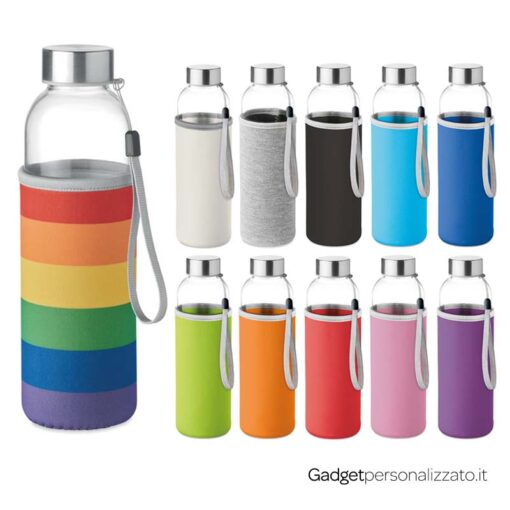 Borraccia in vetro Utah Glass con custodia in neoprene 500 ml