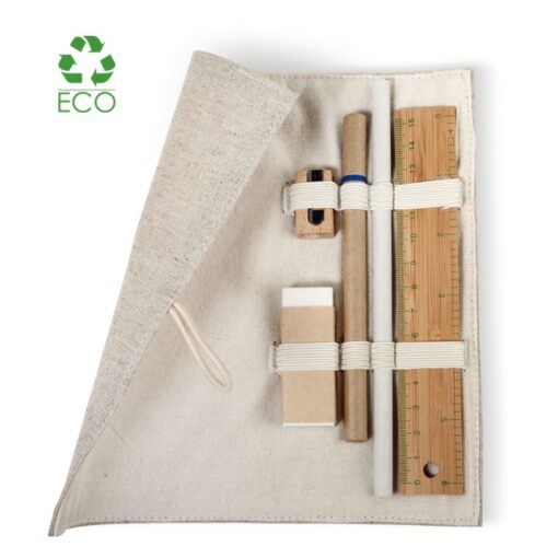 Eco Set astuccio in cotone e juta con accessori