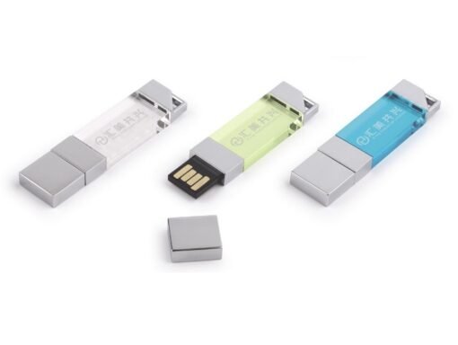 Chiave USB in metallo con inserto in plexiglass