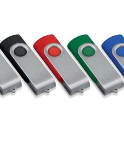 Chiave di memoria USB in plastica soft touch con cap rotante in metallo