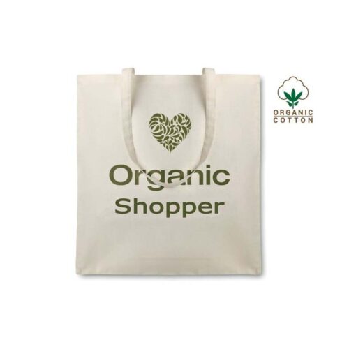 Shopper in cotone Organic Cottonel manici lunghi