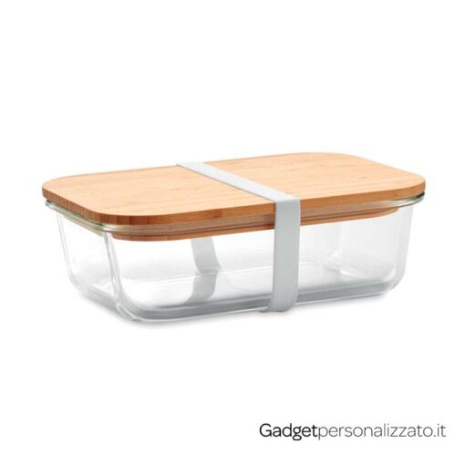 Lunch box portapranzo Tundra in vetro con coperchio in bambù