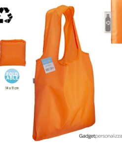 Shopper ripiegabile in rPET 210T con soffietto alla base