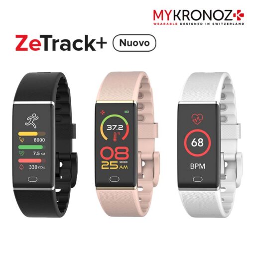 Activity tracker ultrasottile con sensori di frequenza cardiaca e temperatura corporea - MyKronoz