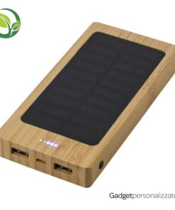 Power Bank solare in bambù 8000 mAh