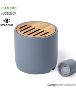 Speaker Bluetooth con cassa in pietra calcarea e bambù