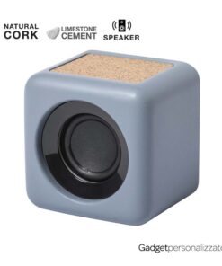 Speaker Bluetooth con cassa in pietra calcarea e sughero