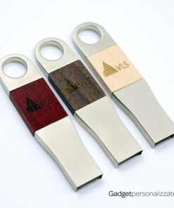 Chiave USB in legno o bambù e metallo