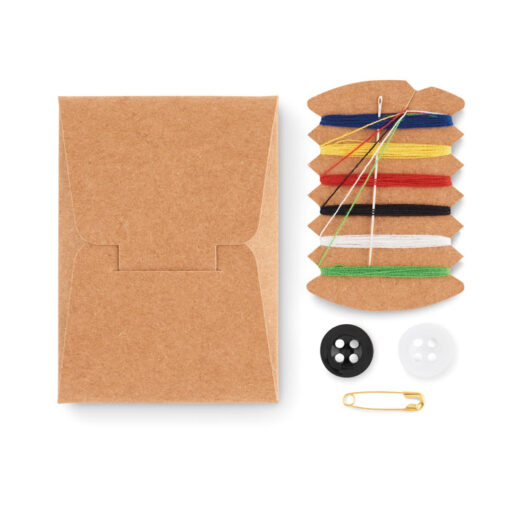 Mini kit da cucito da viaggio Compact in custodia di carta kraft - immagine 2