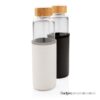 Bottiglia in vetro borosilicato con cover e tappo in bambù 550ml