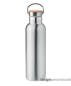 Bottiglia termica Helsinki Med in acciaio inox con coperchio in bambù 750 ml