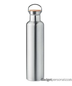 Bottiglia termica Helsinki Large in acciaio inox con coperchio in bambù 1000 ml