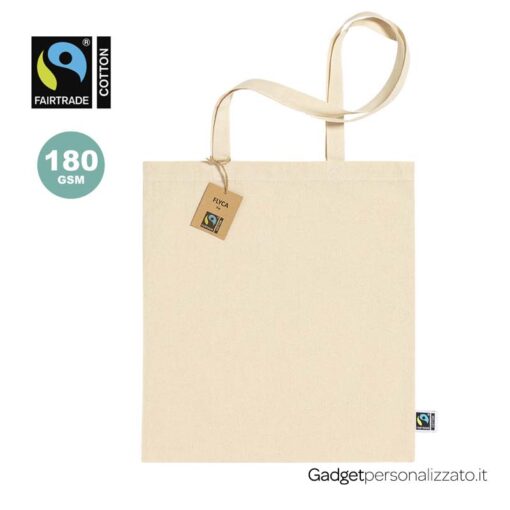 Shopper Flyca Fairtrade in cotone manici lunghi