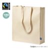 Shopper Elatek Fairtrade in cotone con soffietto