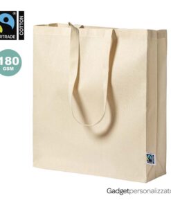 Shopper Elatek Fairtrade in cotone con soffietto