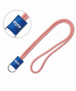 Lanyard tubolare bicolore con etichetta in PVC