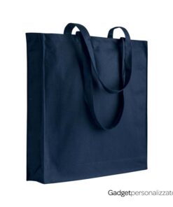 Shopper in cotone con manici lunghi e soffietto