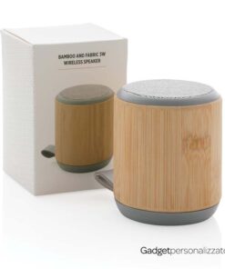 Speaker wireless 3W con finitura in bambù
