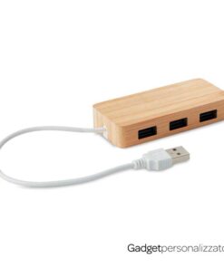 Hub Vina multi porta USB 2.0 in bambù