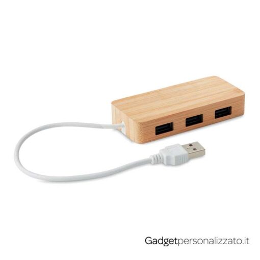 Hub Vina multi porta USB 2.0 in bambù