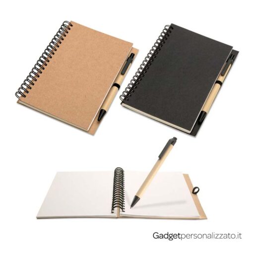 Notebook Bloquero 13x18 in carta riciclata con penna