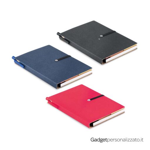 Notebook Reconote cm 10x14 in carta riciclata con penna e post-it